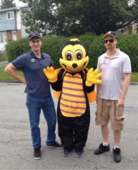 Bee Mascot On Street